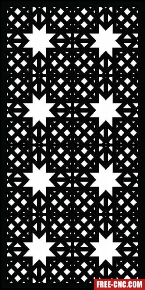 Decorative wall screen panels pattern door - free dxf download