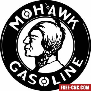 Garage art mohawk gasoline sign - Download free dxf for cnc plasma cutting