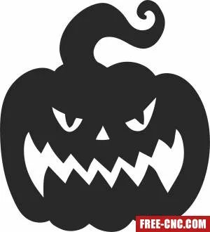 Scary pumkin halloween art - Free dxf for laser cutting and plasma