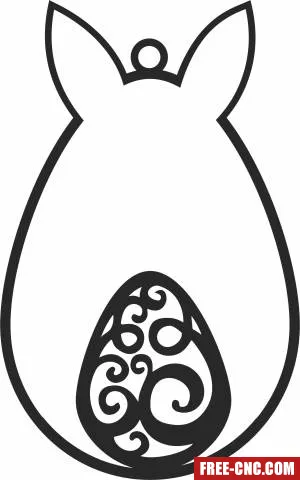 Easter rabbit eggornament - Free dxf for laser cutting and plasma