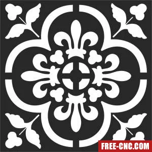 Screen pattern wall decorative door wall - Free dxf for laser cutting and plasma