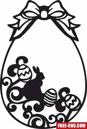 Happy easter egg bunny design - Free dxf download