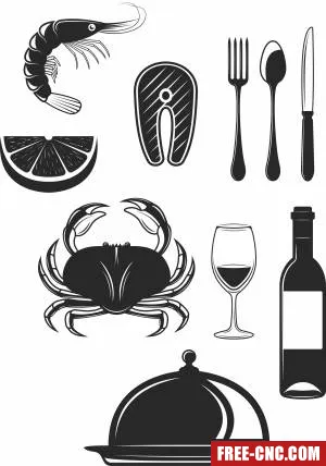 Crab fork seafood dinner - Download free dxf for cnc plasma cutting