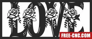 Love floral panel - Free dxf download