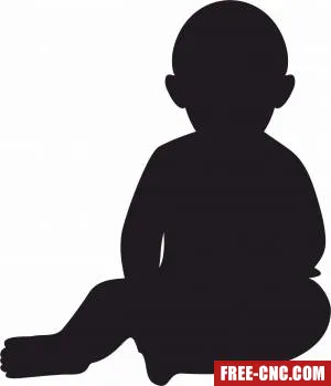 Baby silhouette - free dxf download