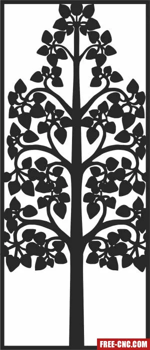 Decorative door screen tree pattern - Free dxf for laser cutting and plasma