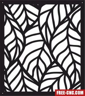 Decorative panel leaves screen pattern art - Download free dxf for cnc plasma cutting