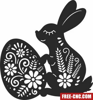 Bunny egg easter sign - Download free dxf for cnc plasma cutting