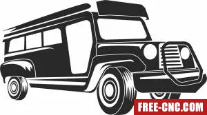 Jeepney bus - Free dxf for laser cutting and plasma