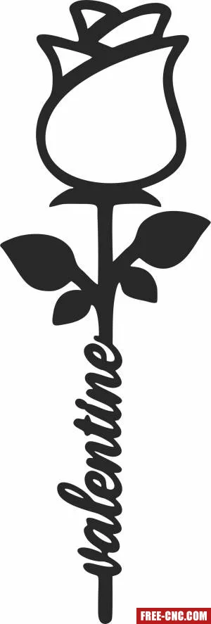 Flower valentine clipart - Download free dxf for cnc plasma cutting