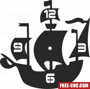 Ship wall clock - Download free dxf for cnc plasma cutting