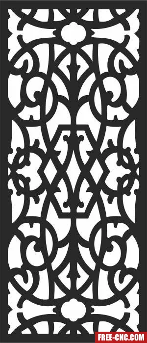 Decorative screen wall decorative pattern - Free dxf for laser cutting and plasma