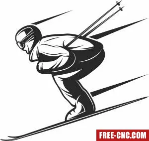 Skiing clipart - Free dxf files ready to cut