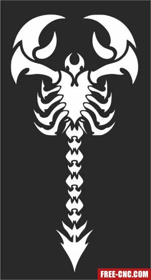 Scorpion tribal vector - Free dxf files ready to cut