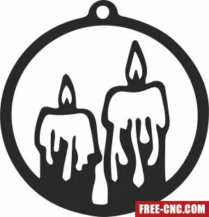 Christmas candle ornaments - Free dxf files ready to cut