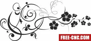 Flowers wall art decor - Download free dxf for cnc plasma cutting