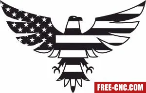 Usa eagle with flag - Free dxf for laser cutting and plasma