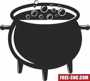 Magic cauldron halloween clipart - Download free dxf for cnc plasma cutting