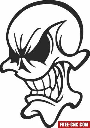 Drawings of cartoon skulls - Free dxf download