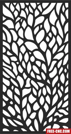 Decorative panel leaves pattern - Download free dxf for cnc plasma cutting