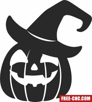 Halloween pumpkin with hat - Free dxf for laser cutting and plasma