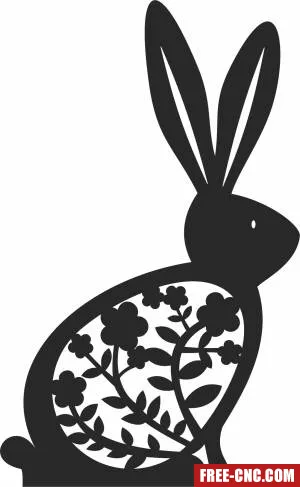 Rabbit clipart - Free dxf for laser cutting and plasma