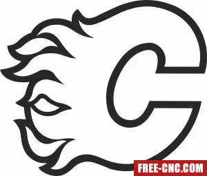 Calgary flames ice hockey nhl team logo - Free dxf files ready to cut