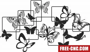 Butterfly wall panel decor - Free dxf files ready to cut