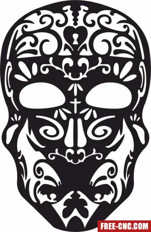 Sugar skull clipart - Download free dxf for cnc plasma cutting