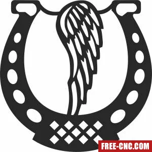 Horse shoe with wing - Free dxf files ready to cut