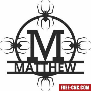 Split monogram m spiders - Free dxf download