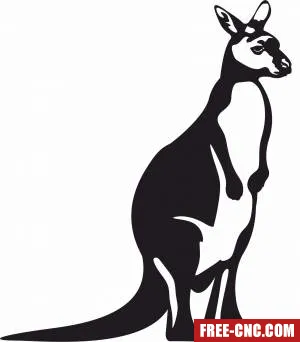 Australian kangaroo - Free dxf for laser cutting and plasma