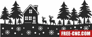 Christmas new year scene wall sign - Free dxf files ready to cut