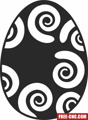 Easter egg clipart - Free dxf for laser cutting and plasma