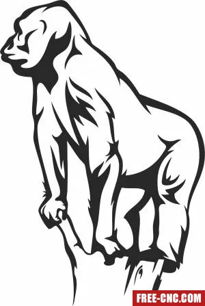 Gorilla clipart - Download free dxf for cnc plasma cutting