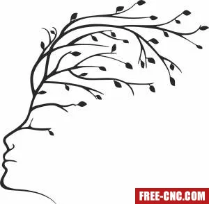 Tree face wall decor - Free dxf files ready to cut