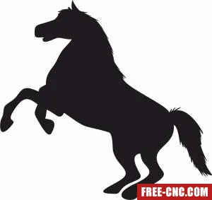 Horse rearing art - Download free dxf for cnc plasma cutting