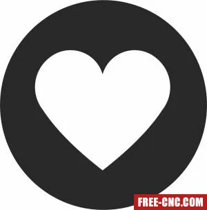 Heart icon clipart - Free dxf download