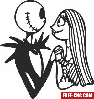 Jack skellington and saly nightmare before christmas - Free dxf for laser cutting and plasma Jack skellington and saly nightmare before christmas - Free dxf for laser cutting and plasma