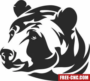 Bear face clipart - Free dxf files ready to cut