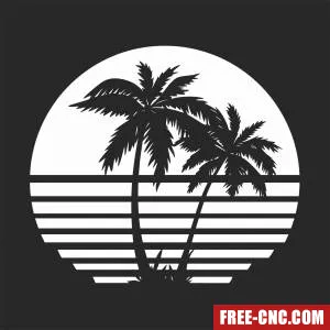 Palm scene clipart - Download free dxf for cnc plasma cutting