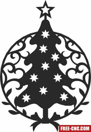 Christmas tree ornament cliparts - Free dxf for laser cutting and plasma