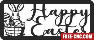 Happy easter egg bunny clipart - Free dxf download