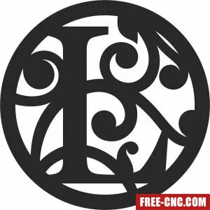 Split letter monogram l - Free dxf download