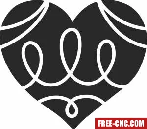 Heart wall decor valentines - Free dxf for laser cutting and plasma