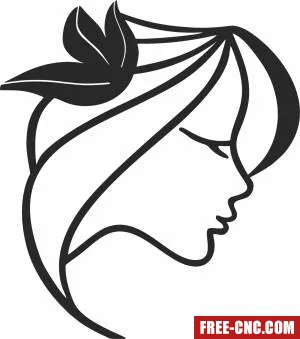 Women head wall decor - Free dxf for laser cutting and plasma