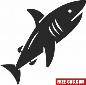 Shark wall design fish clipart - Free dxf files ready to cut