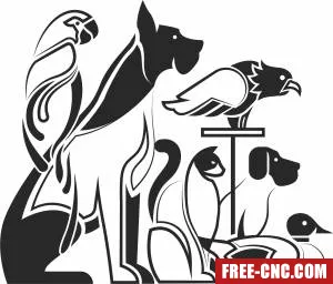 Pets cliparts - Free dxf files ready to cut