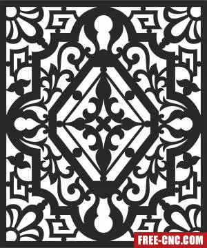 Door decorative pattern wall screen - Free dxf download