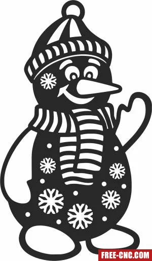 Christmas snowman ornament clipart - Free dxf files ready to cut Christmas snowman ornament clipart - Free dxf files ready to cut